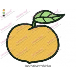 Cartoon Fruit Apricot Embroidery Design 02